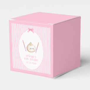 Rosa Minimal Mädchen Bogen Asiatische Klöße Baby S Geschenkschachtel