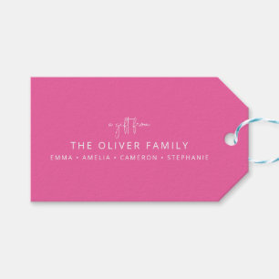 Rosa Minimal Personalisiert ein Geschenk aus Famil Geschenkanhänger