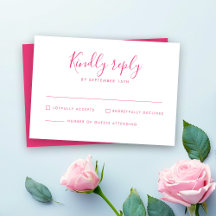 Rosa Minimale Hochzeitkarte