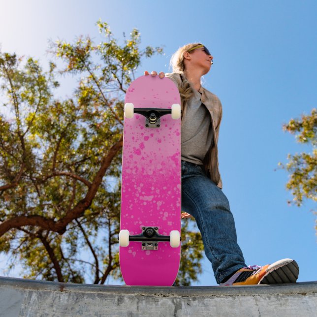 Rosa Minimalismus  Skateboard (Außenbereich 1)