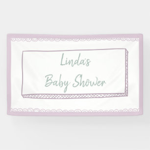 Rosa minimalist Hand gezeichnete Kritzeleien Baby- Banner