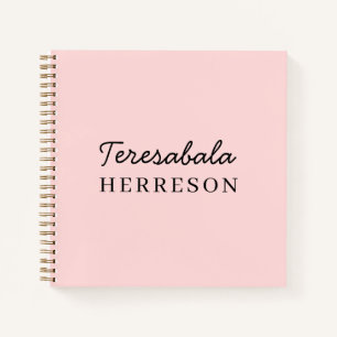 Rosa minimalist modernes Monogramm Notizbuch
