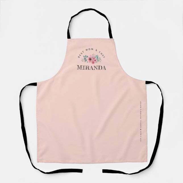 Rosa Minimalistisch Beste Mama & Koch Personalisie Schürze (Vorderseite)