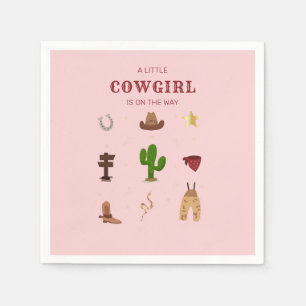 Rosa Minimalistisch Rodeo Cowgirl Kinderdusche Serviette