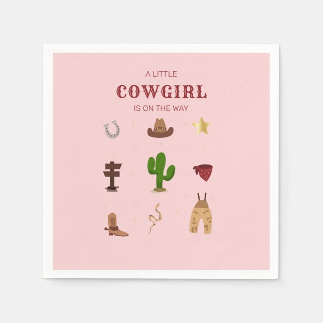 Rosa Minimalistisch Rodeo Cowgirl Kinderdusche Serviette (Vorderseite)