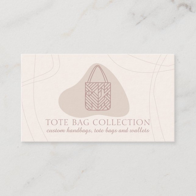 Rosa Minimalistische ästhetische feminine Totasche Visitenkarte (Vorderseite)