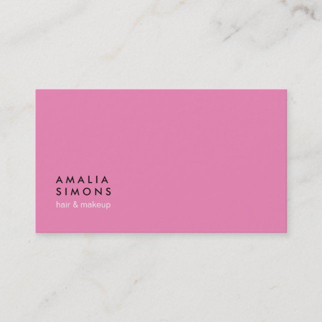 Rosa Minimalistische Geschäfts-Karten Visitenkarte (Vorderseite)
