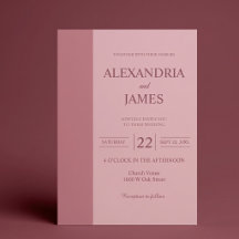 Rosa Minimalistische Moderne Hochzeit
