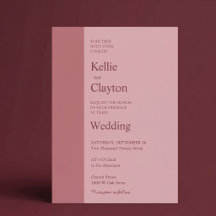 Rosa Minimalistische Moderne Hochzeit