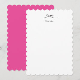 Rosa Minimalistische Personalisierte Note Card mit Mitteilungskarte
