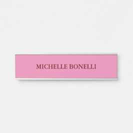 Rosa Minimalistische Schlichte Legitimation Modern Türschild