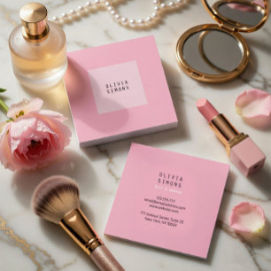 Rosa minimalistische und elegante Visitenkarte