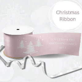 Rosa Minimalistische Weihnachtsbaumen Satinband