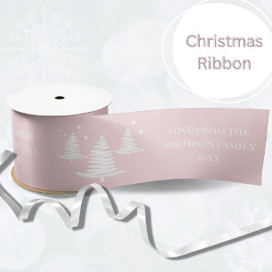 Rosa Minimalistische Weihnachtsbaumen Satinband