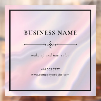 Rosa minimalistischer Geschäfts-Salon-Name Schwarz Fensteraufkleber