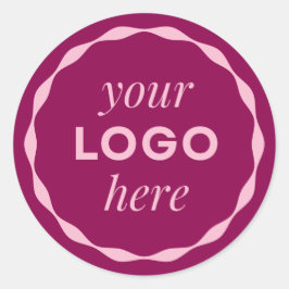 Rosa minimalistischer Logo-Kreis-Aufkleber Runder Aufkleber