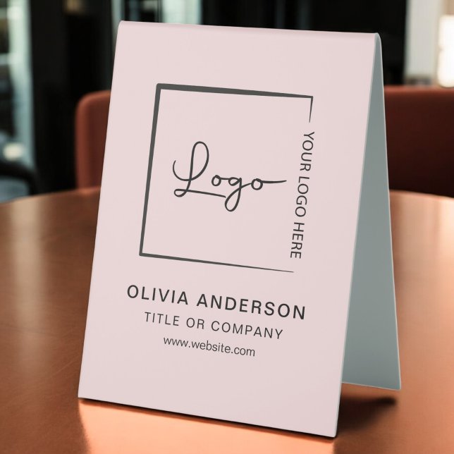 Rosa Minimalistisches Business-Logo Beruflich Tischaufsteller (Von Creator hochgeladen)