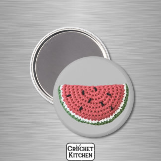 Rosa Minimalistisches Grandma Crochet Watermelon Magnet