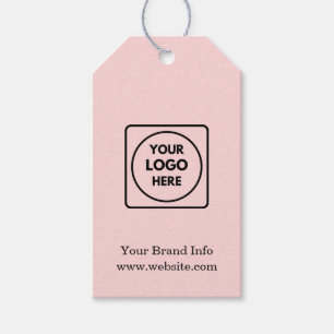 Rosa minimalistisches Logo Benutzerdefinierte Un Geschenkanhänger