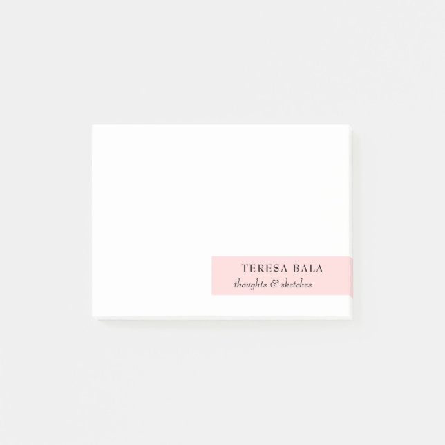 Rosa Minimalistisches Modernes Design Post-it Klebezettel (Vorderseite)