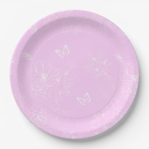 Rosa Minimalistisches Muster Modernes, Abstraktes Pappteller