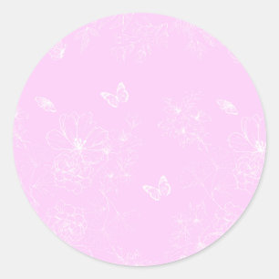 Rosa Minimalistisches Muster Modernes, Abstraktes Runder Aufkleber