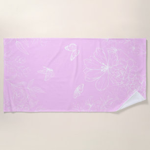 Rosa Minimalistisches Muster Modernes, Abstraktes Strandtuch