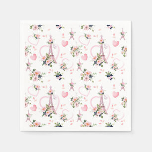 Rosa Minimalistisches Pariser Party Napkins Serviette