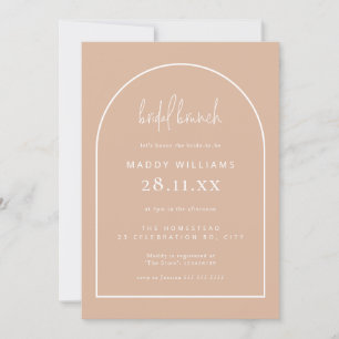 Rosa Minimalistisches Skript Arch Bridal Brunch Einladung