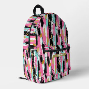 Rosa Mint Gold Luxus Abstract Bedruckter Rucksack
