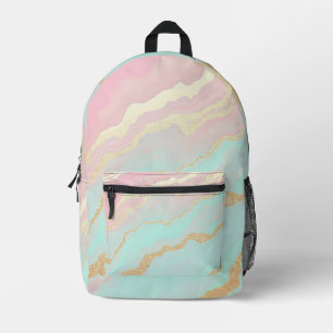 Rosa Mint Gold Luxus Populäre Kollektion Bedruckter Rucksack