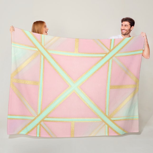 Rosa Mint Gold Luxus-Trend-Kollektion Fleecedecke (Beispiel)