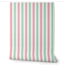 Rosa, Mintgrün und Weiß Nursery Stripe