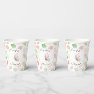 Rosa Minze Floral Schmetterling Braut Dusche  Pappbecher