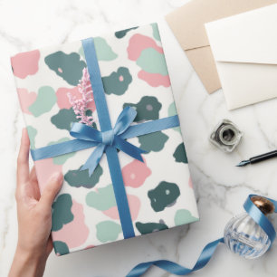 Rosa Minze Pastell Leoparden Punkte Geschenkpapier