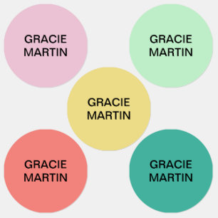 Rosa Minzgelbe Aquamarine Koralle Etiketten