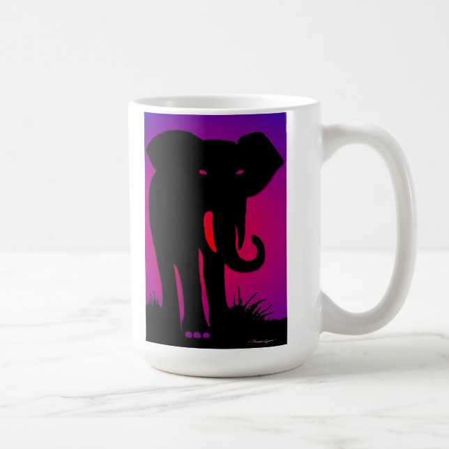 Rosa mit Augen Elefant-Tasse Kaffeetasse (Rechts)