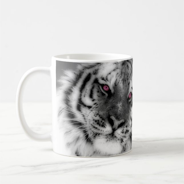 Rosa Mit Augen Tiger Kaffeetasse (Links)