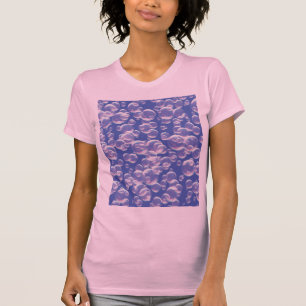 Rosa mit blauen Blasen T-Shirt