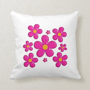 Rosa mit Blumenelement Kissen
