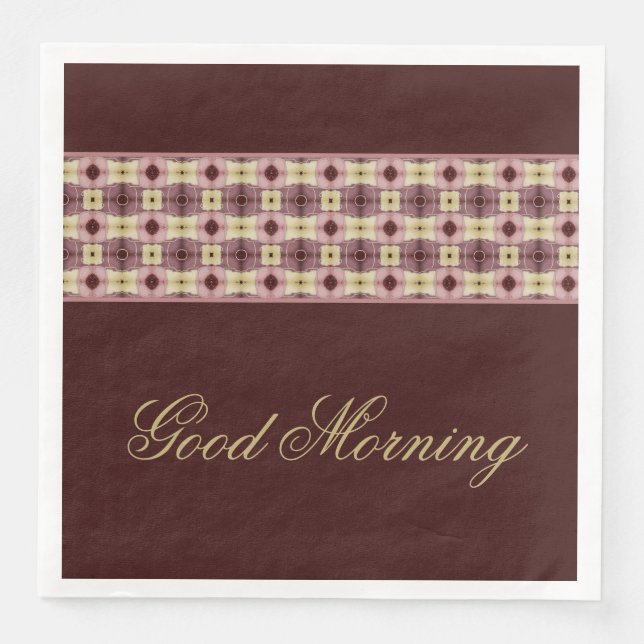 Rosa mit Burgund Serviette (Vorderseite)