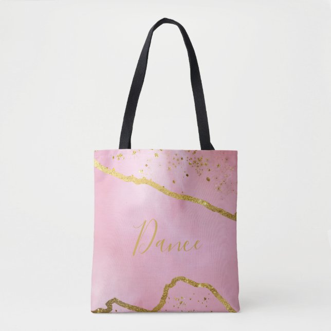 Rosa mit Gold Glitzer Dance Tasche (Vorderseite)
