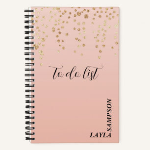 Rosa mit Gold-Glitzer, Personalisiert zu führen Notizbuch
