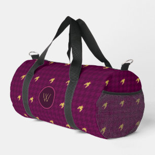 Rosa mit goldenem Akzent Hundezahnmuster Duffle Bag