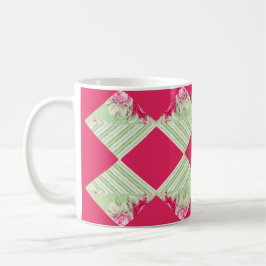 Rosa mit Imitaten Patchwork-Tasse Kaffeetasse