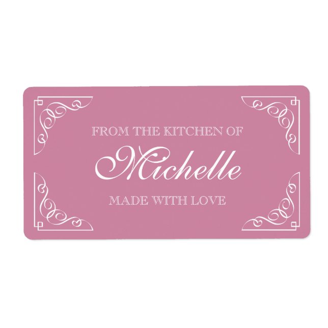 Rosa Mit Liebe aus der Küche des Lebensmitteletike (Vorne)