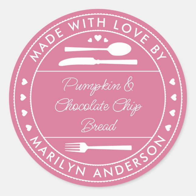 Rosa mit Liebe-Lebensmittelgeschenk Runder Aufkleber (Vorderseite)