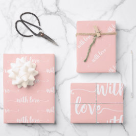 Rosa mit Liebe und Papierfolien Geschenkpapier Set