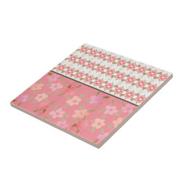 Rosa mit Pfirsichblüte Fliese