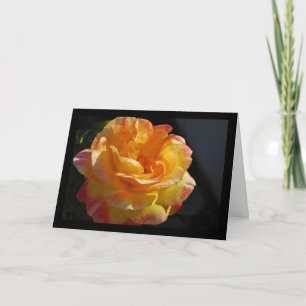 Rosa mit rosa und gelben Blüten Karte
